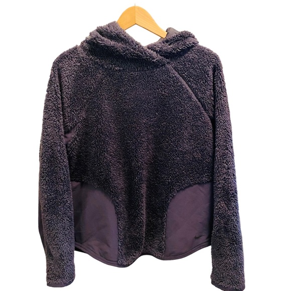 Nike Sherpa Therma Fleece Training Pullover Hoodie Dark Purple Women's M - Picture 5 of 10
